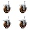 Service Caster 6 Inch High Temp Phenolic Swivel 1/2 Inch Stem Caster Set with Total Lock Brake SCC-TSTTL20S615-PHRHT-121315-4 - alternate 1